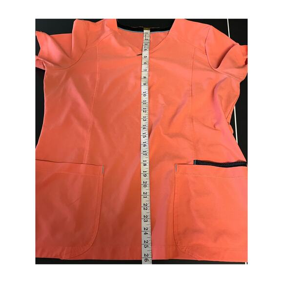 Scrubstar Women's Orange Scrub Top Medium Zipper Neckline Workwear - Picture 7 of 8